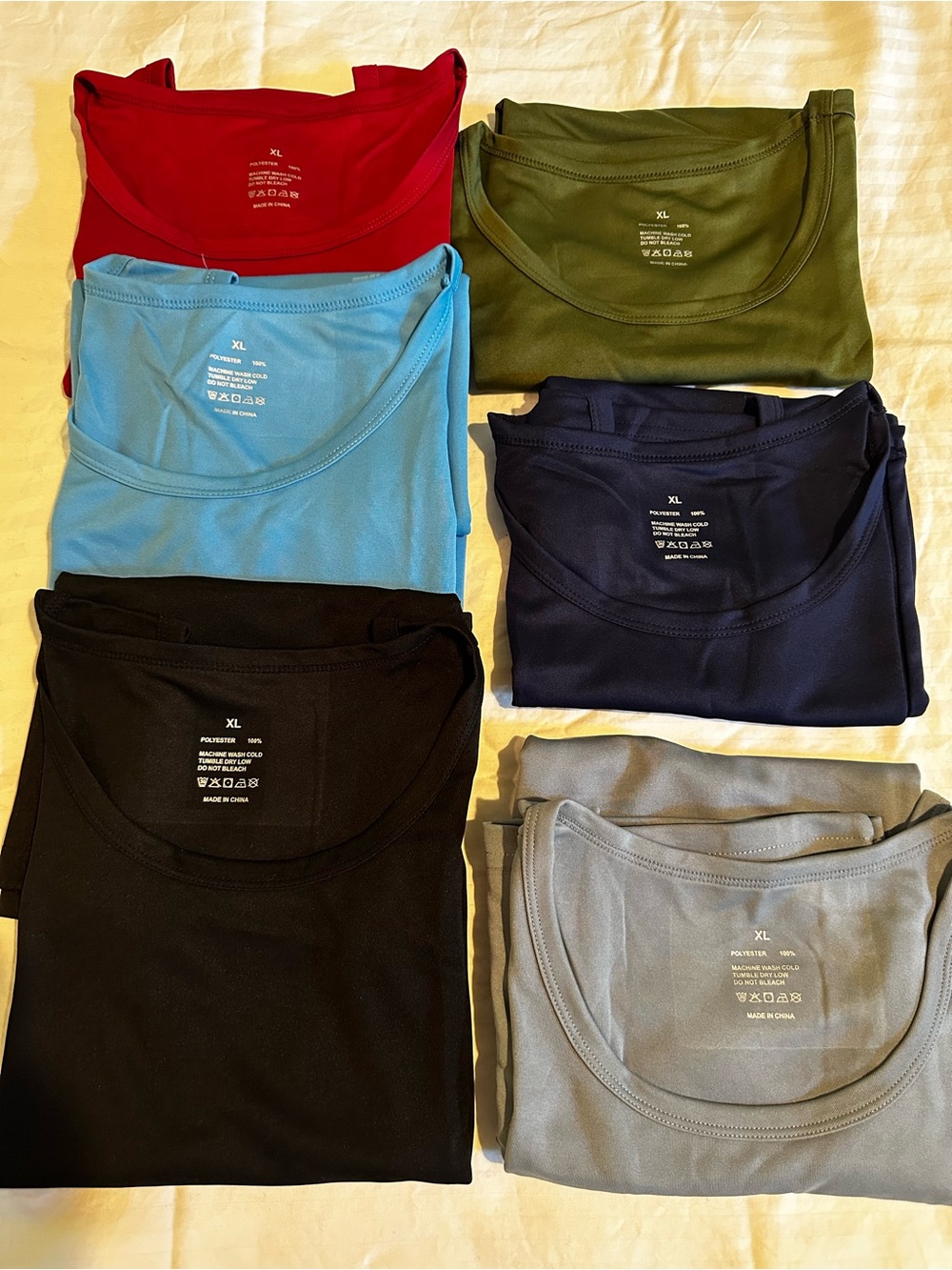 Lot of 6 Assorted Solid Scoop Neck Men’s Muscle Tank Tops Exercise Workout Sz XL